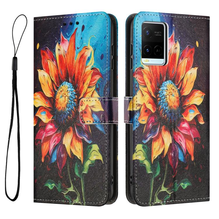 For vivo Y33S / Y21 2021 / Y21s Color Drawing Pattern Leather Phone Case