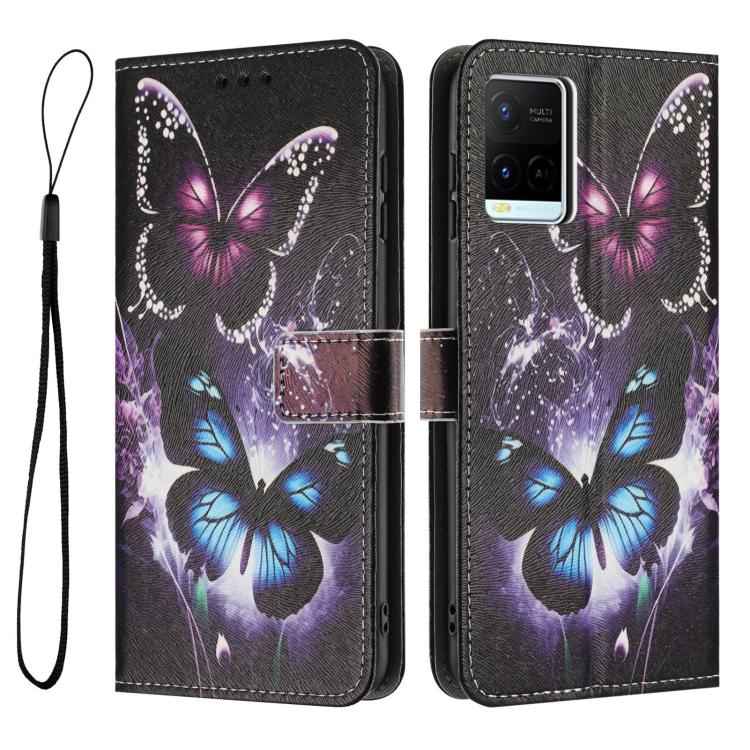 For vivo Y33S / Y21 2021 / Y21s Color Drawing Pattern Leather Phone Case