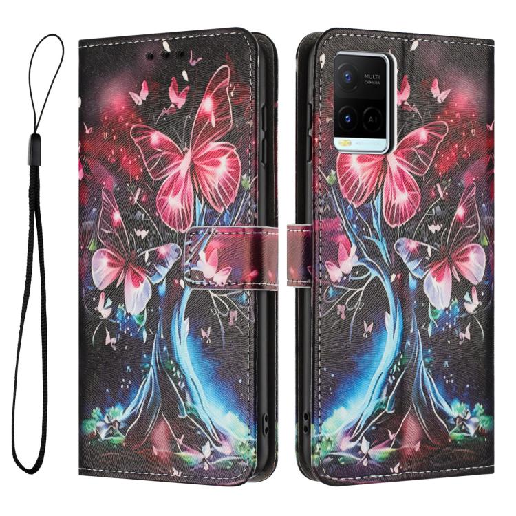 For vivo Y33S / Y21 2021 / Y21s Color Drawing Pattern Leather Phone Case