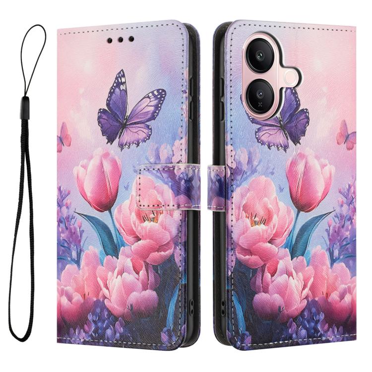 For vivo V60 Lite 4G / 5G Color Drawing Pattern Leather Phone Case