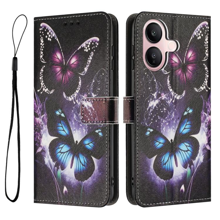 For vivo V60 Lite 4G / 5G Color Drawing Pattern Leather Phone Case
