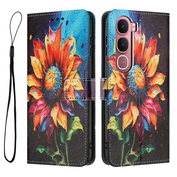 For vivo Y31 5G Color Drawing Pattern Leather Phone Case