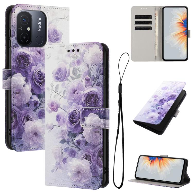 For Redmi 11A 4G Global Color Drawing Pattern Leather Phone Case