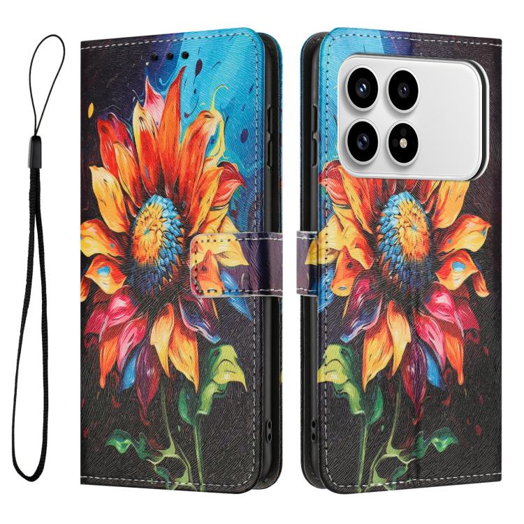 For Redmi K90 / Poco F8 Pro Color Drawing Pattern Leather Phone Case