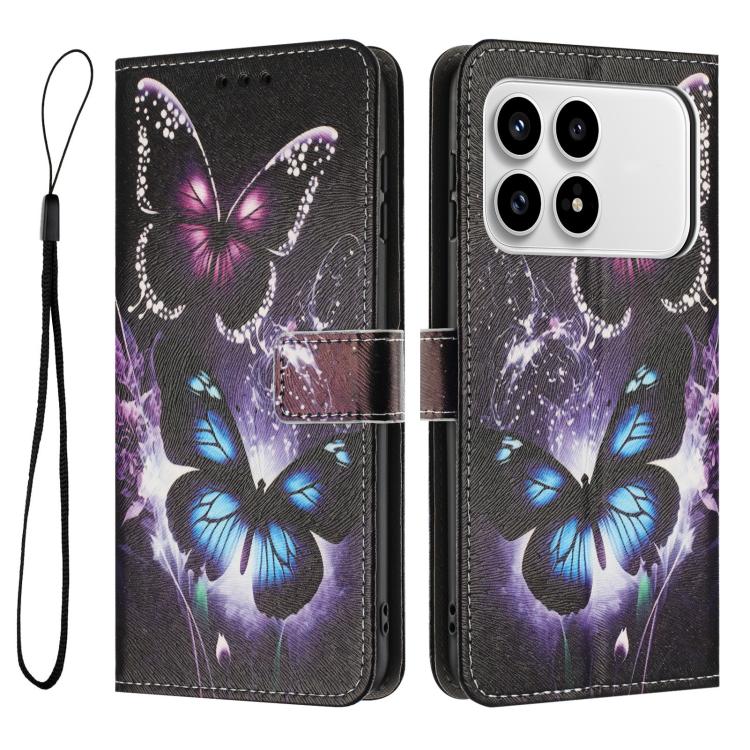 For Redmi K90 / Poco F8 Pro Color Drawing Pattern Leather Phone Case
