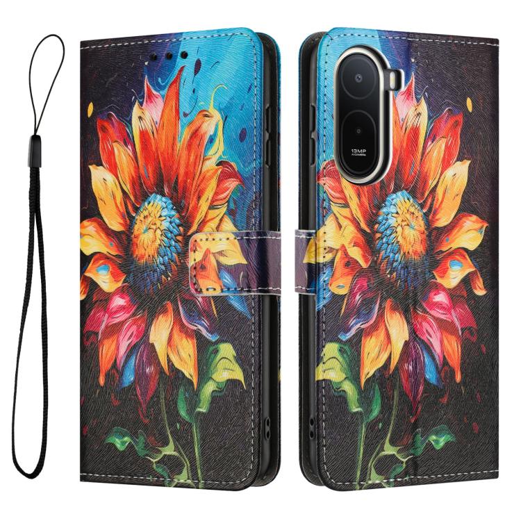 For Redmi A7 Pro 4G 171mm Color Drawing Pattern Leather Phone Case