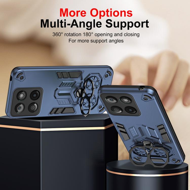 For Motorola Edge 60 Fusion / 60 5G Double-Ring Holder PC Hybrid TPU Phone Case