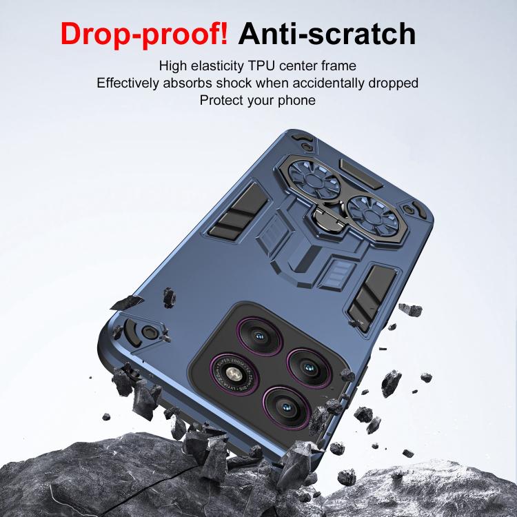 For Motorola Edge 60 Pro 5G Double-Ring Holder PC Hybrid TPU Phone Case