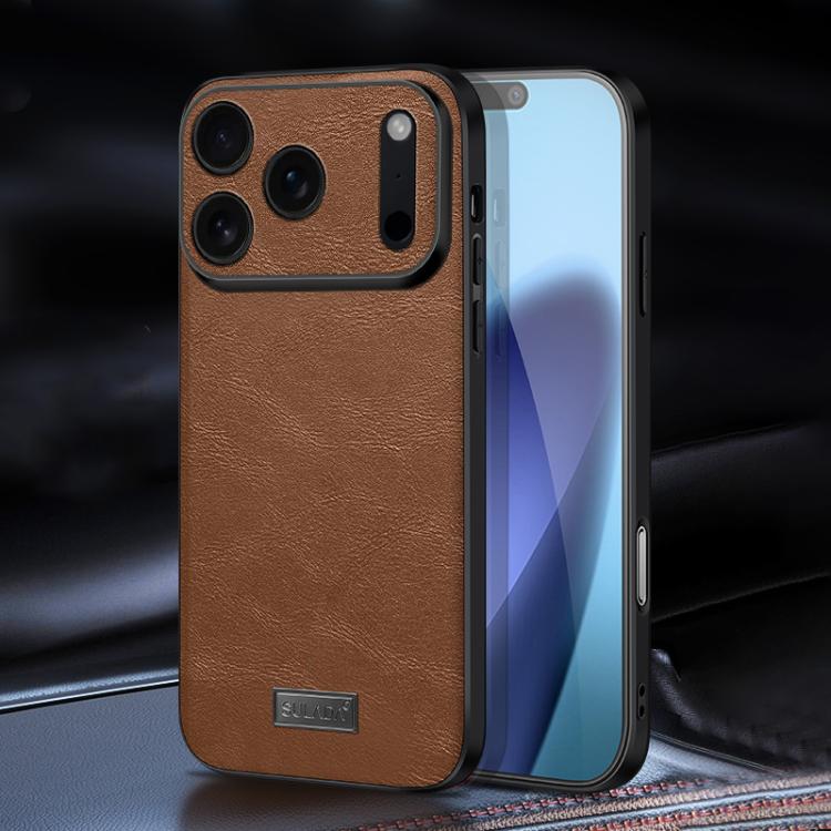 For iPhone 17 Pro Max SULADA Shockproof TPU Hybrid Handmade Leather Phone Case