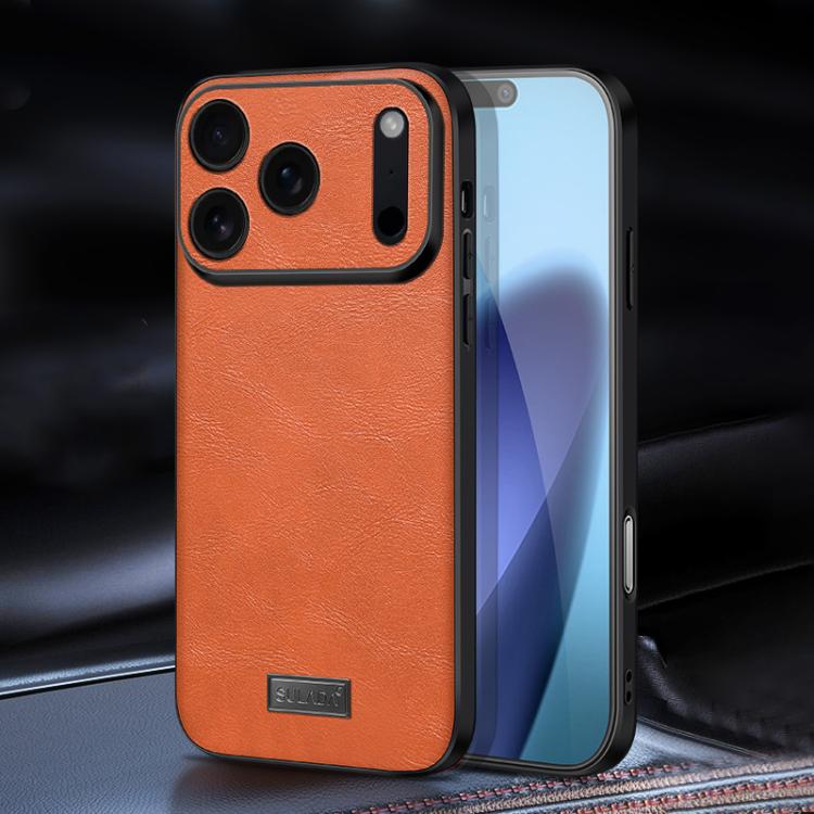 For iPhone 17 Pro Max SULADA Shockproof TPU Hybrid Handmade Leather Phone Case