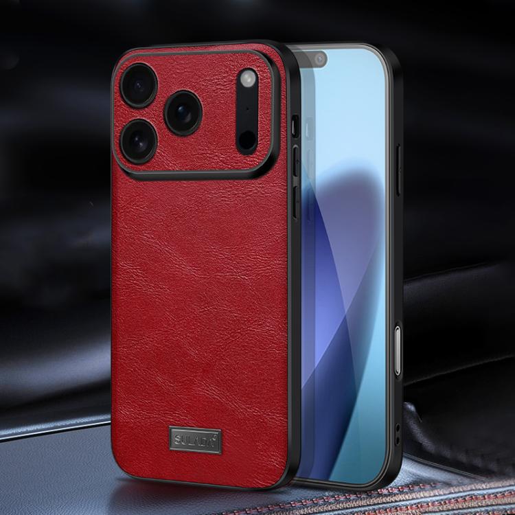 For iPhone 17 Pro Max SULADA Shockproof TPU Hybrid Handmade Leather Phone Case