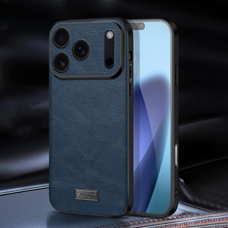 For iPhone 17 Pro Max SULADA Shockproof TPU Hybrid Handmade Leather Phone Case