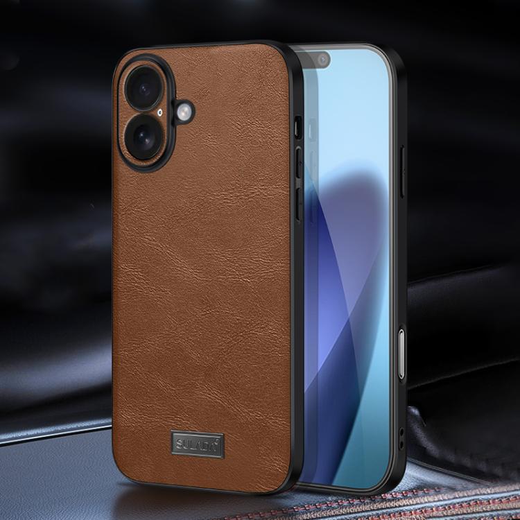For iPhone 17 SULADA Shockproof TPU Hybrid Handmade Leather Phone Case