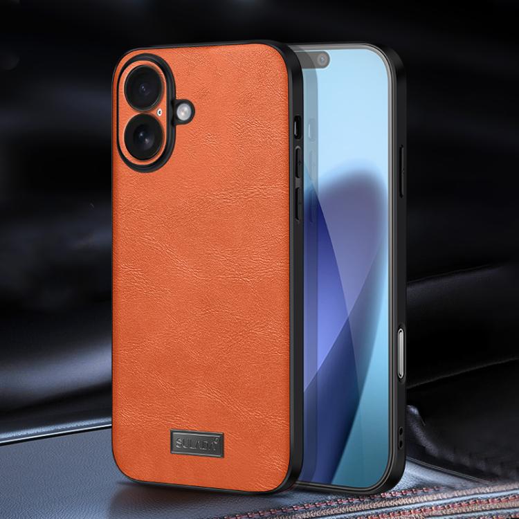 For iPhone 17 SULADA Shockproof TPU Hybrid Handmade Leather Phone Case