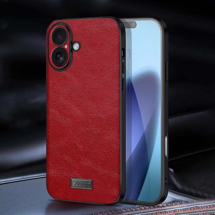 For iPhone 17 SULADA Shockproof TPU Hybrid Handmade Leather Phone Case