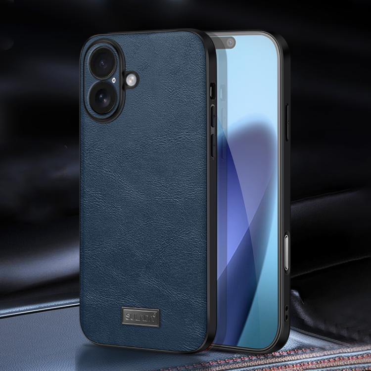 For iPhone 17 SULADA Shockproof TPU Hybrid Handmade Leather Phone Case