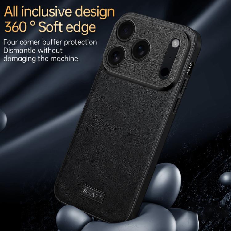 For iPhone 17 SULADA Shockproof TPU Hybrid Handmade Leather Phone Case
