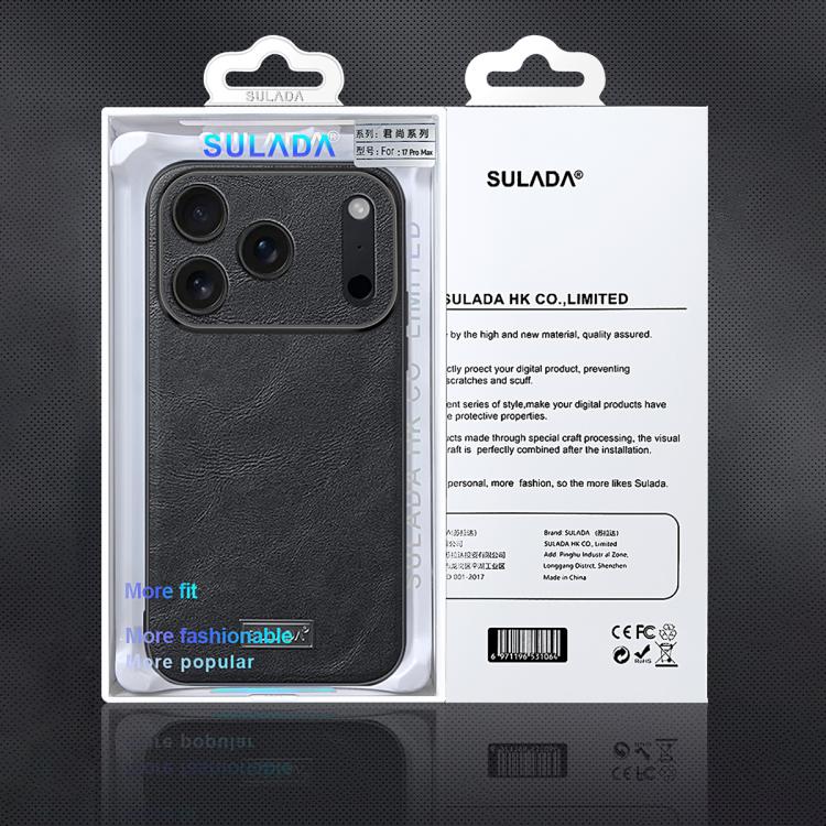 For iPhone 17 SULADA Shockproof TPU Hybrid Handmade Leather Phone Case