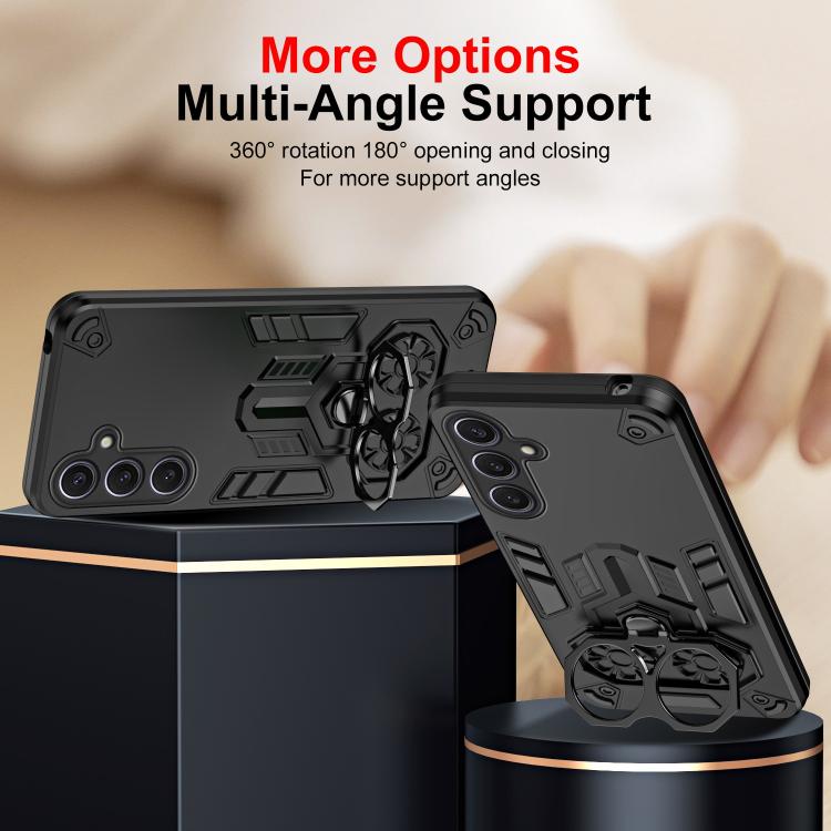 For Samsung Galaxy S25+ 5G Double-Ring Holder PC Hybrid TPU Phone Case