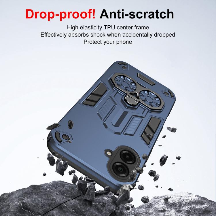 For Samsung Galaxy A07 4G Double-Ring Holder PC Hybrid TPU Phone Case