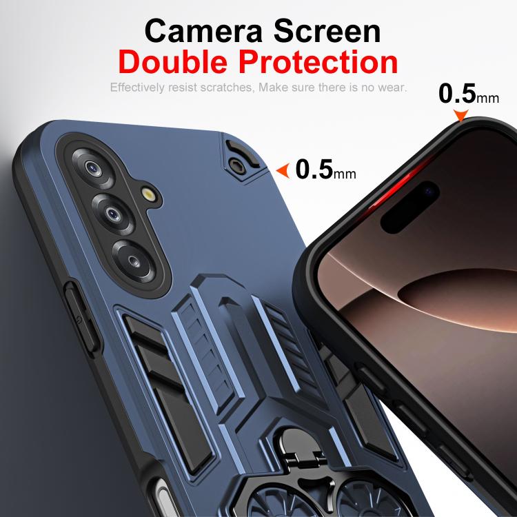For Samsung Galaxy A17 5G Double-Ring Holder PC Hybrid TPU Phone Case