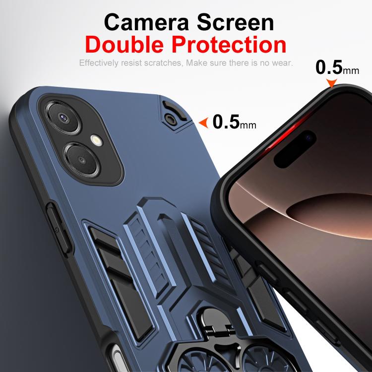 For Samsung Galaxy A06 5G Double-Ring Holder PC Hybrid TPU Phone Case
