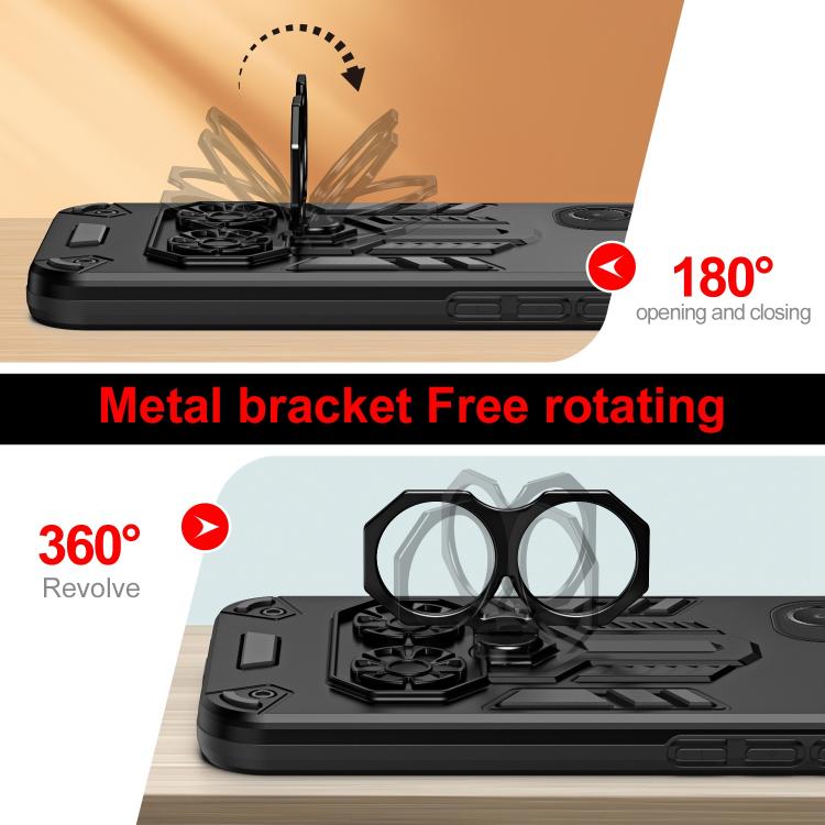 For Samsung Galaxy A06 5G Double-Ring Holder PC Hybrid TPU Phone Case