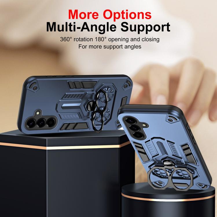 For Samsung Galaxy A56 5G Double-Ring Holder PC Hybrid TPU Phone Case