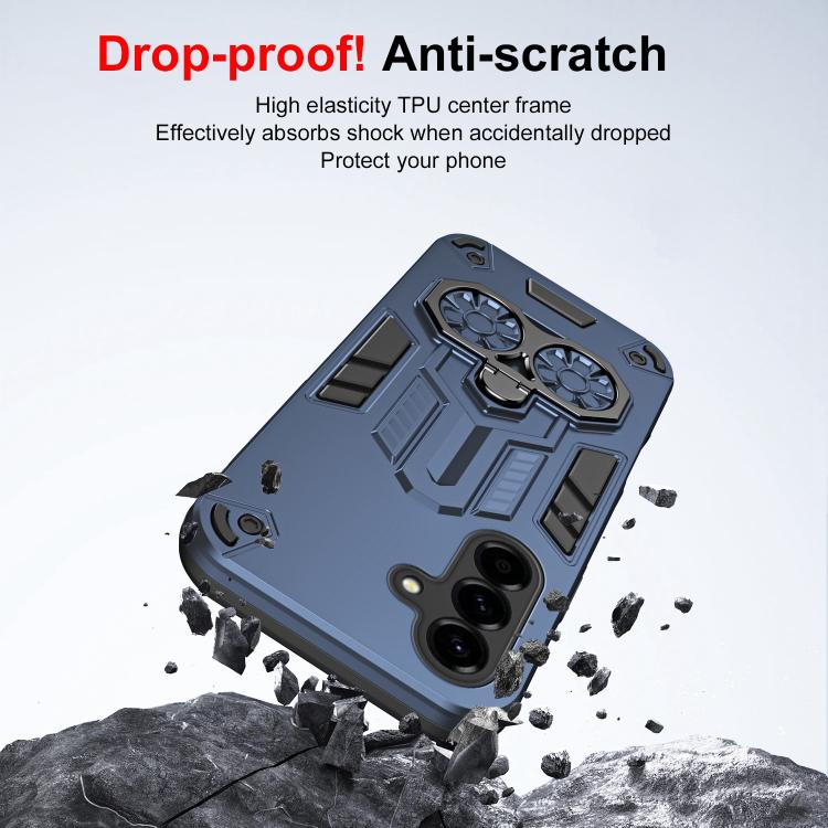 For Samsung Galaxy A56 5G Double-Ring Holder PC Hybrid TPU Phone Case