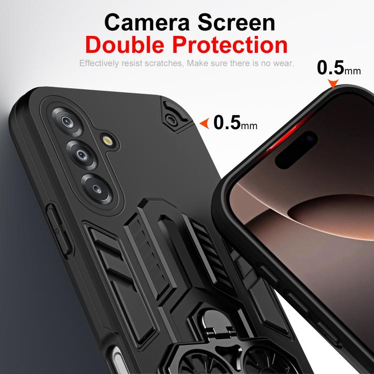 For Samsung Galaxy A26 5G Double-Ring Holder PC Hybrid TPU Phone Case