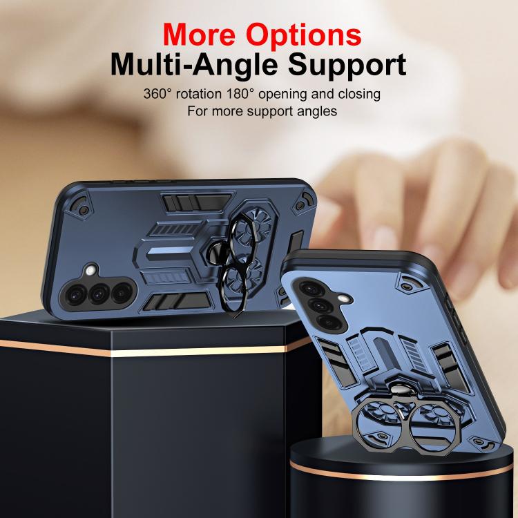 For Samsung Galaxy A36 5G Double-Ring Holder PC Hybrid TPU Phone Case