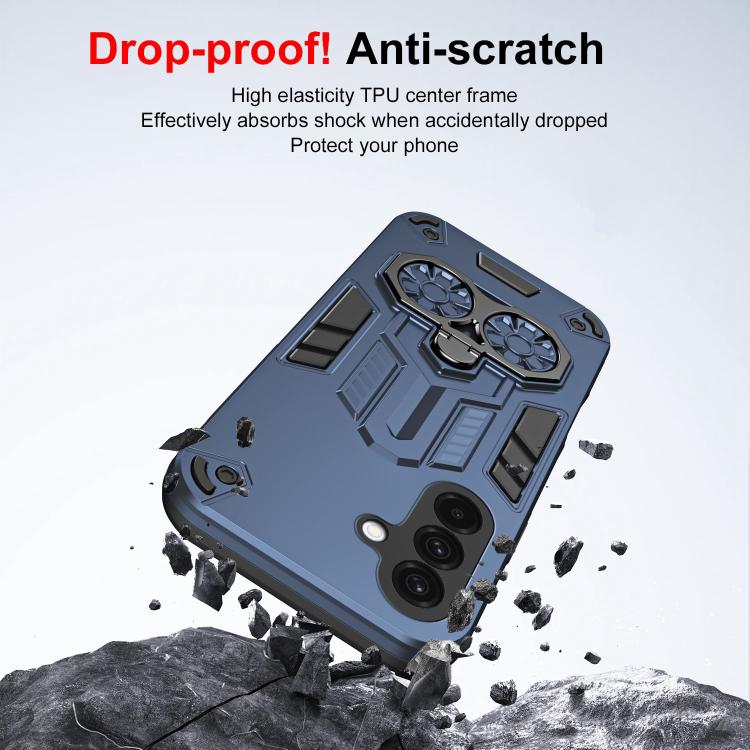 For Samsung Galaxy A36 5G Double-Ring Holder PC Hybrid TPU Phone Case