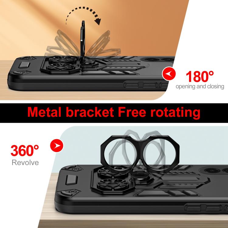 For Samsung Galaxy A36 5G Double-Ring Holder PC Hybrid TPU Phone Case