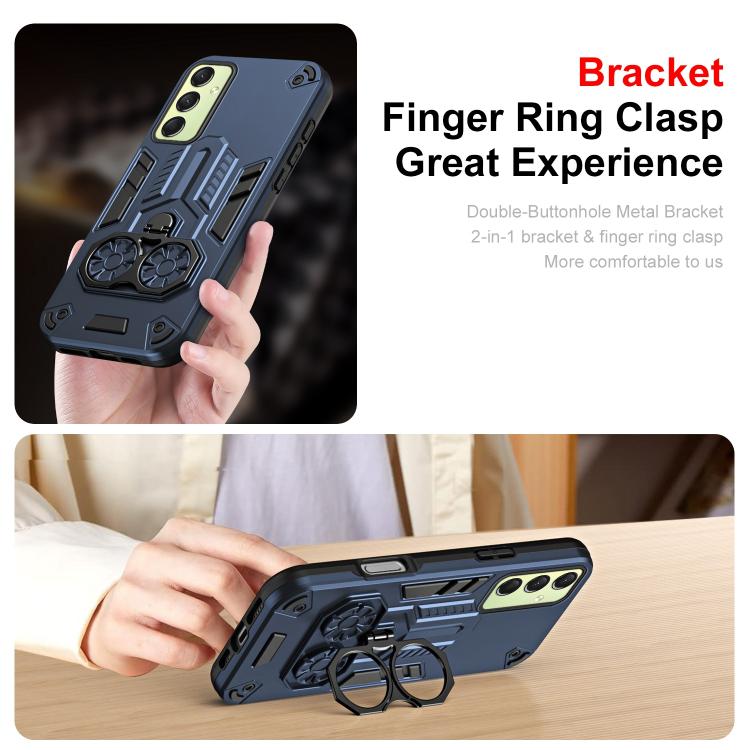 For Samsung Galaxy A16 Double-Ring Holder PC Hybrid TPU Phone Case
