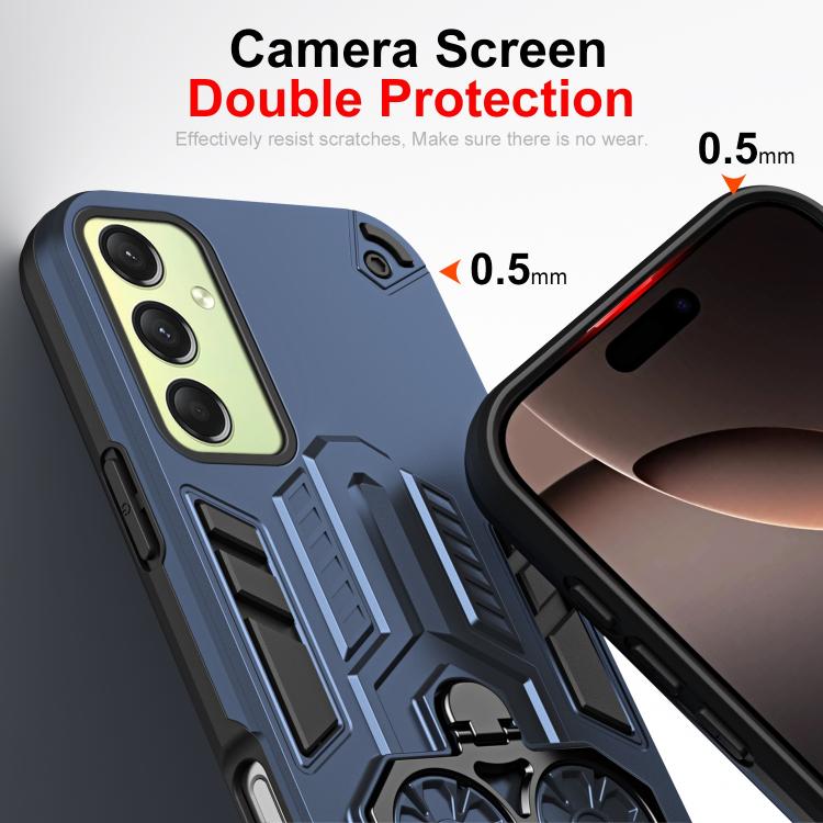 For Samsung Galaxy A16 Double-Ring Holder PC Hybrid TPU Phone Case
