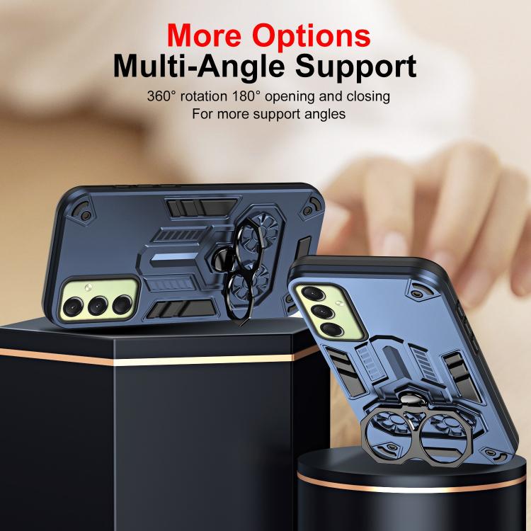 For Samsung Galaxy A16 Double-Ring Holder PC Hybrid TPU Phone Case