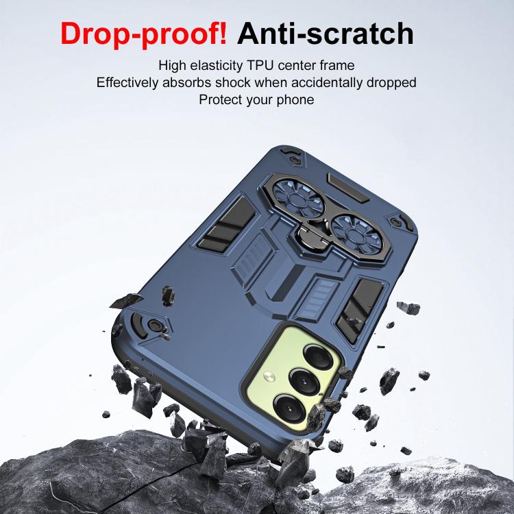 For Samsung Galaxy A16 Double-Ring Holder PC Hybrid TPU Phone Case
