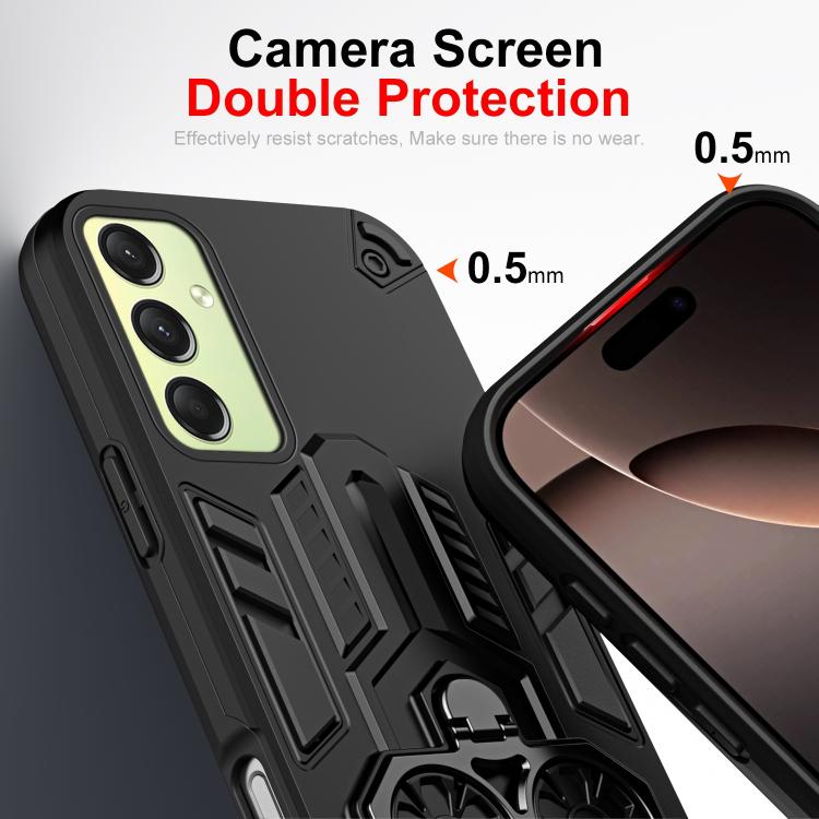 For Samsung Galaxy A16 Double-Ring Holder PC Hybrid TPU Phone Case