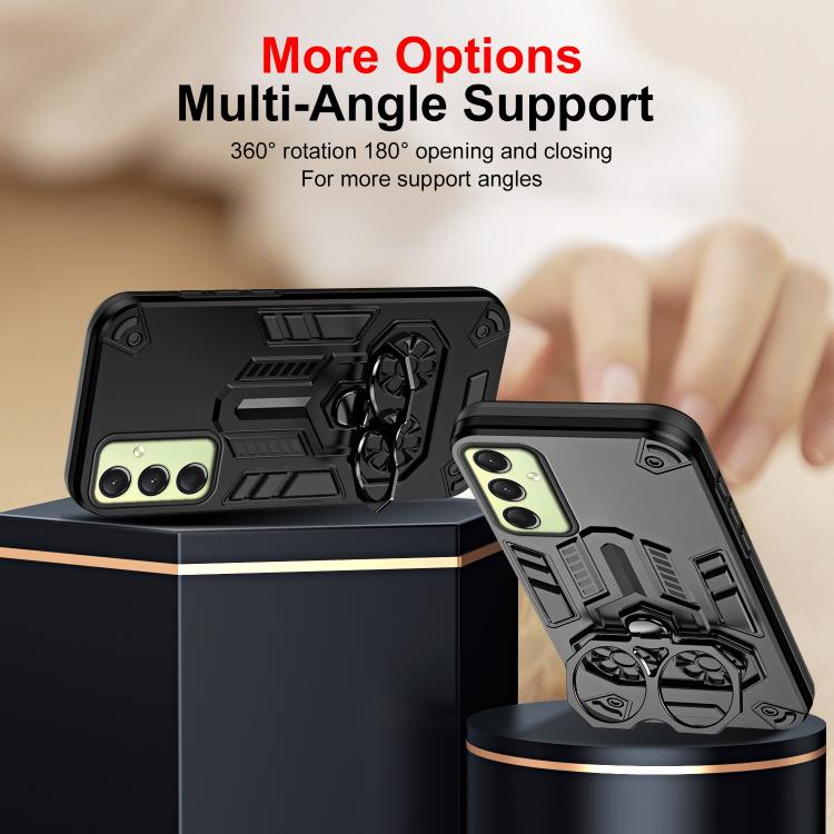 For Samsung Galaxy A16 Double-Ring Holder PC Hybrid TPU Phone Case
