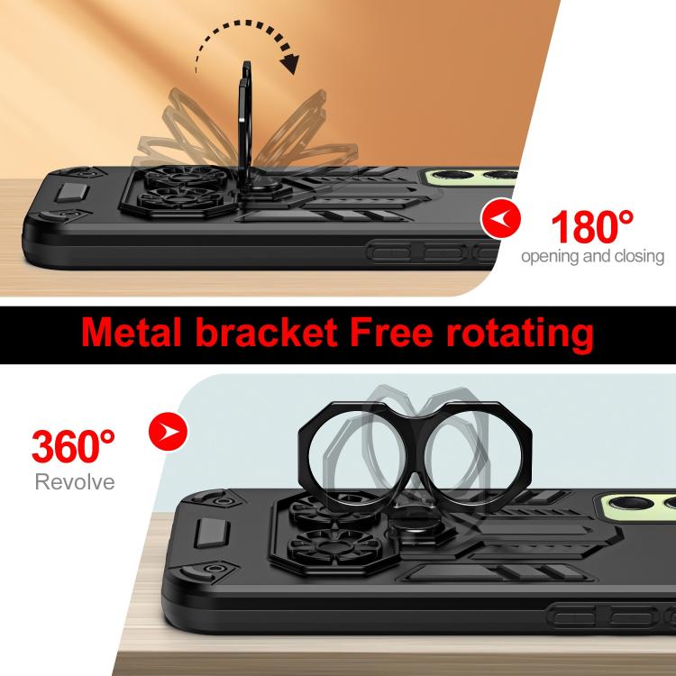 For Samsung Galaxy A16 Double-Ring Holder PC Hybrid TPU Phone Case