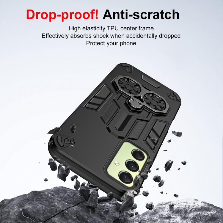 For Samsung Galaxy A16 Double-Ring Holder PC Hybrid TPU Phone Case