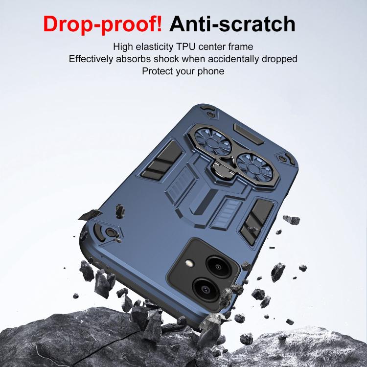 For Samsung Galaxy A06 4G Double-Ring Holder PC Hybrid TPU Phone Case