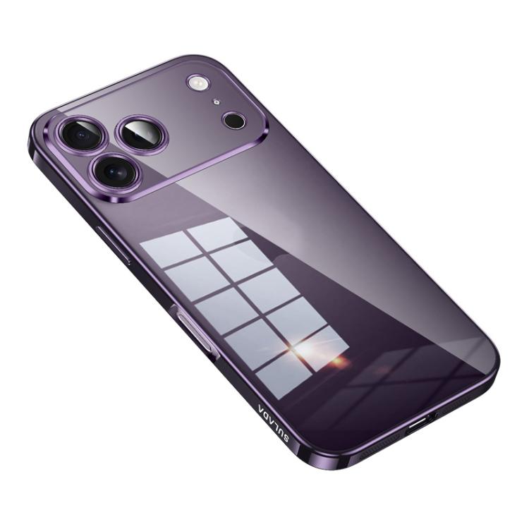 For iPhone 17 Pro Max SULADA Shine Through Series Plating TPU Transparent Phone Case
