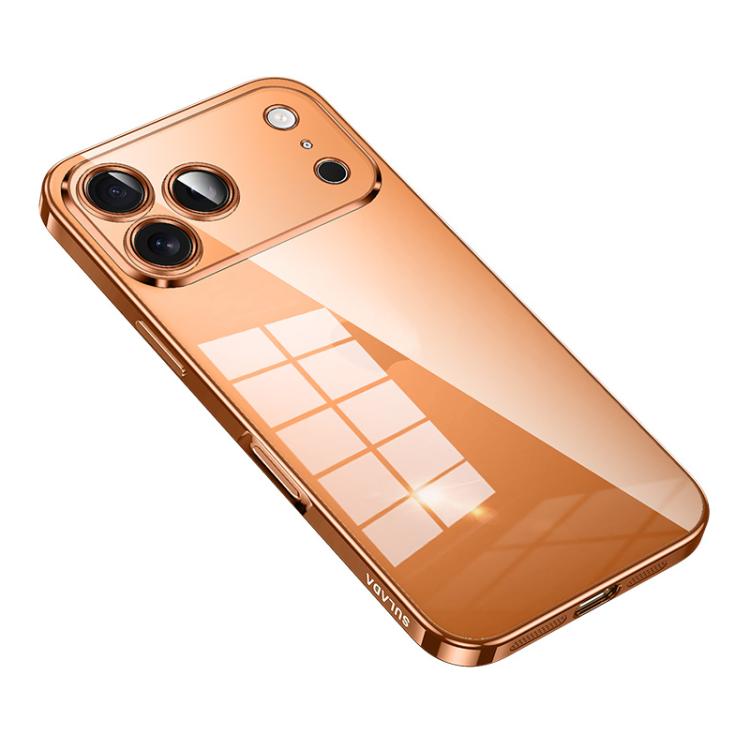 For iPhone 17 Pro SULADA Shine Through Series Plating TPU Transparent Phone Case