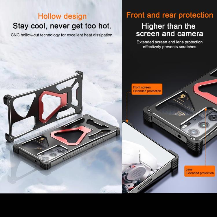 For ZTE nubia RedMagic 9 Pro / 9 Pro+ Elegant Transformers Heat Dissipating Metal Phone Case with Stand