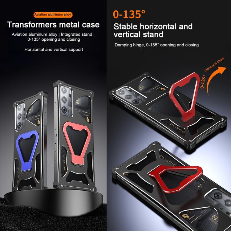 For ZTE nubia RedMagic 9 Pro / 9 Pro+ Elegant Transformers Heat Dissipating Metal Phone Case with Stand