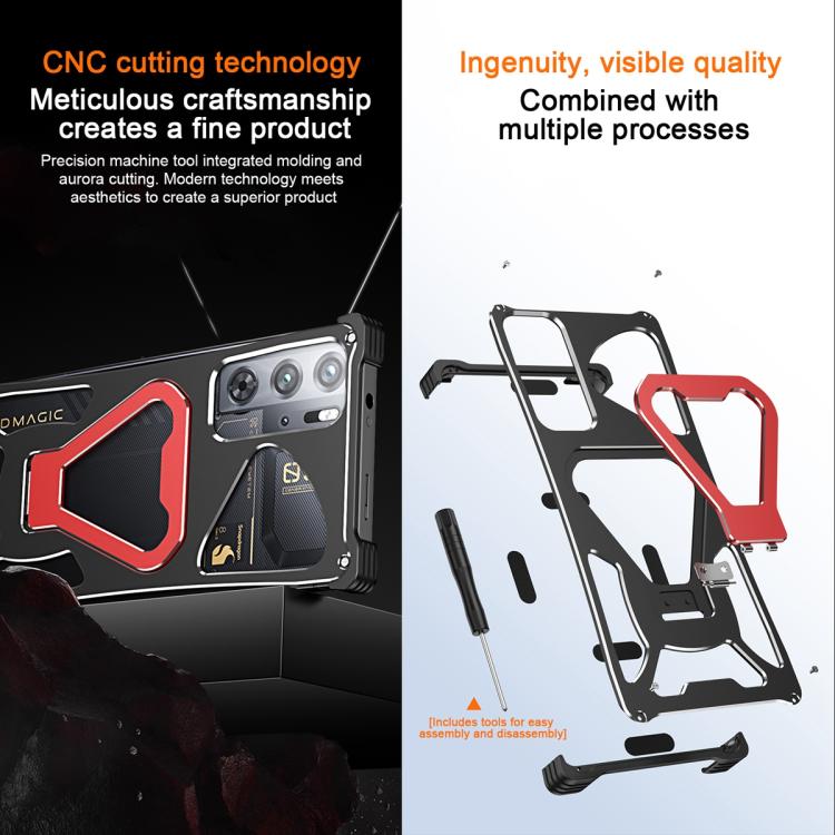For ZTE nubia RedMagic 9 Pro / 9 Pro+ Elegant Transformers Heat Dissipating Metal Phone Case with Stand
