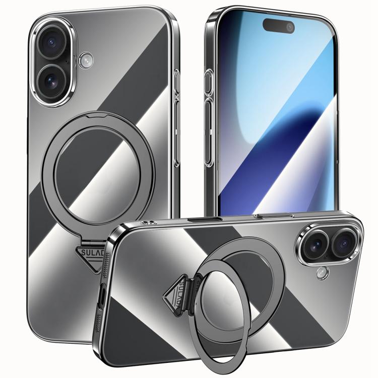 For iPhone 17 SULADA Electroplated Transparent MagSafe Holder Phone Case