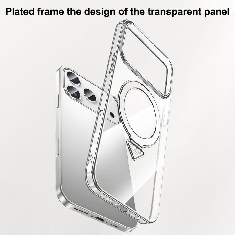 For iPhone 17 Pro SULADA Electroplated Transparent MagSafe Holder Phone Case