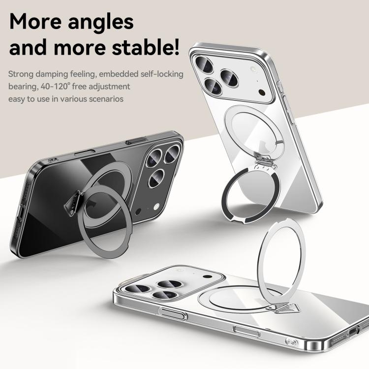 For iPhone 17 Pro SULADA Electroplated Transparent MagSafe Holder Phone Case